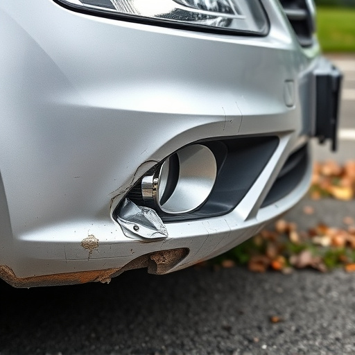damaged car bumper