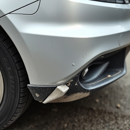 damaged car bumper
