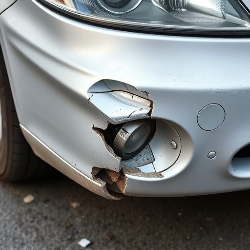 damaged car bumper