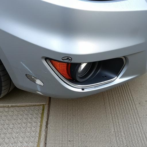 damaged car bumper