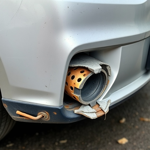 damaged car bumper