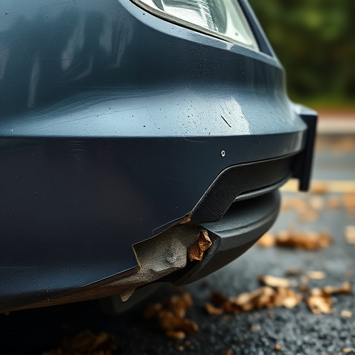 damaged car bumper