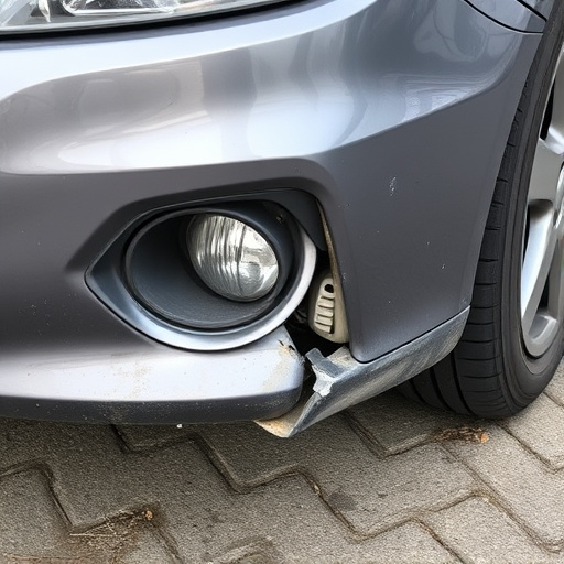 damaged car bumper