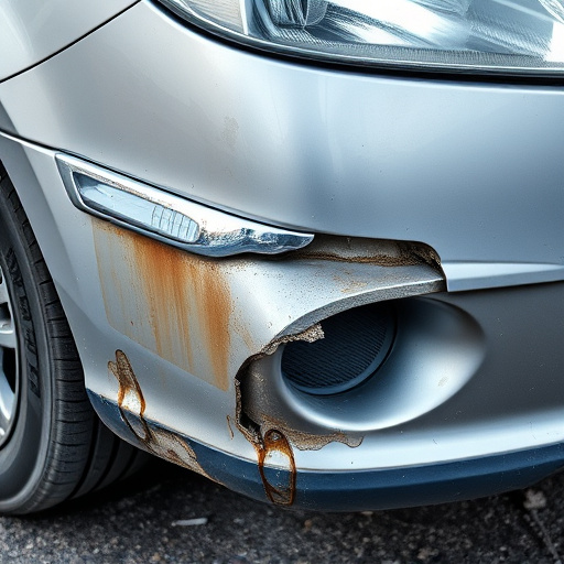 damaged car bumper