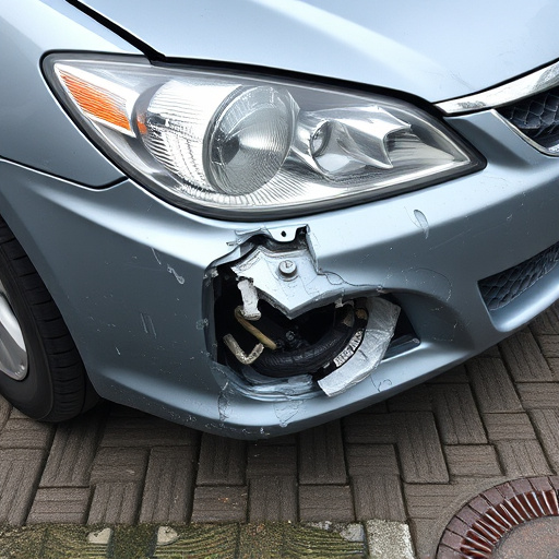 damaged car bumper