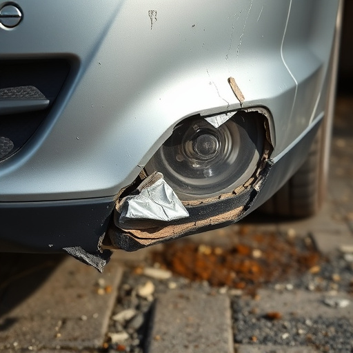 damaged car bumper