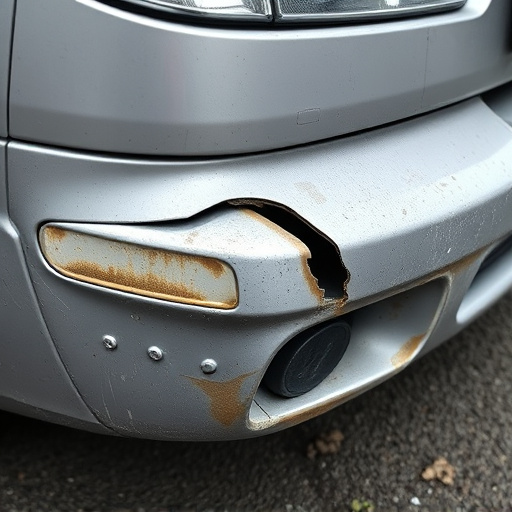 damaged car bumper