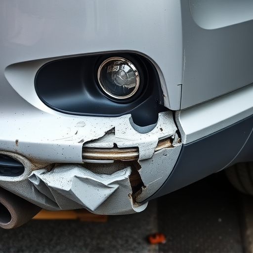 damaged car bumper