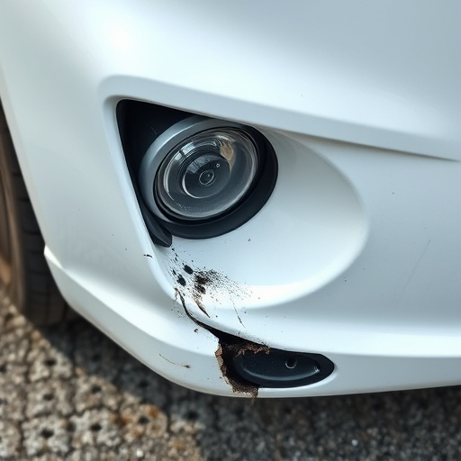 damaged car bumper