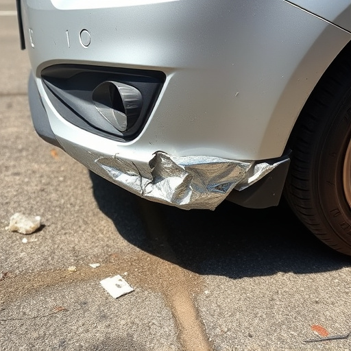 damaged car bumper