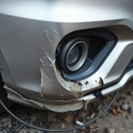 damaged car bumper