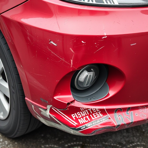 damaged car bumper