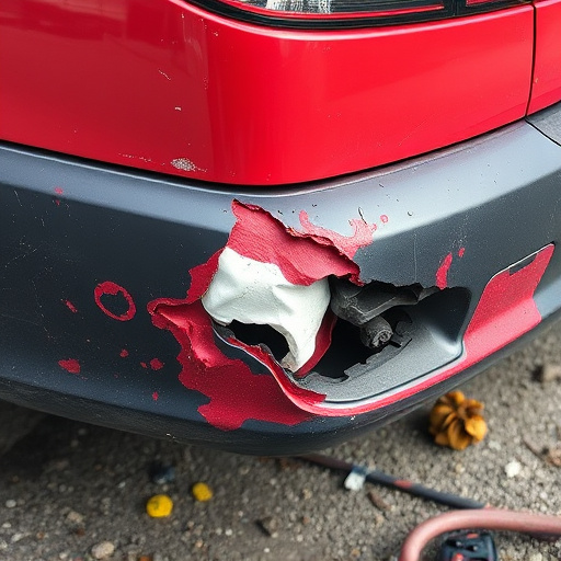 damaged car bumper