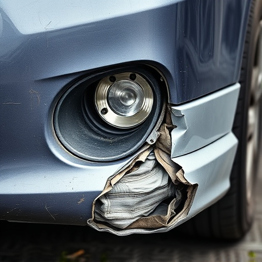 damaged car bumper