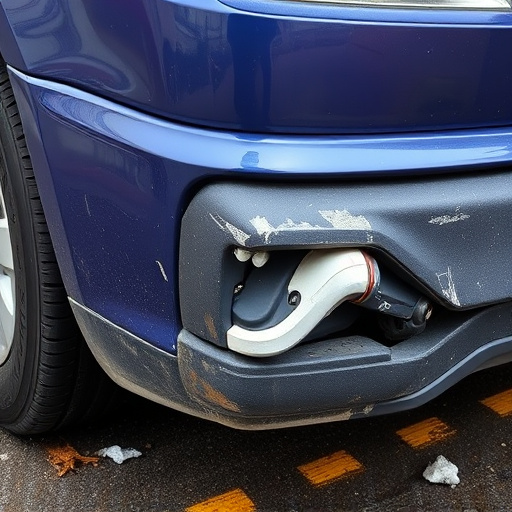 damaged car bumper