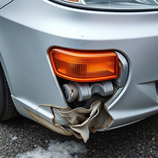 damaged car bumper