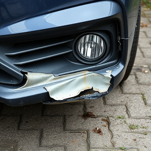 damaged car bumper