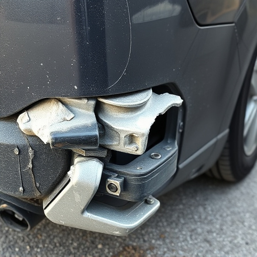damaged car bumper