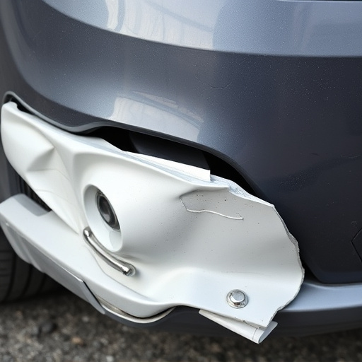 damaged car bumper