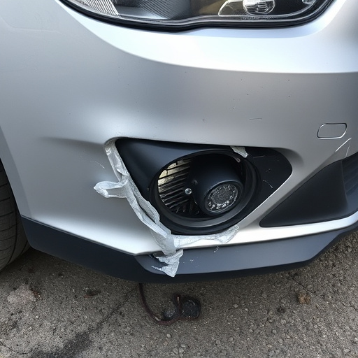 damaged car bumper
