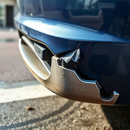 damaged car bumper