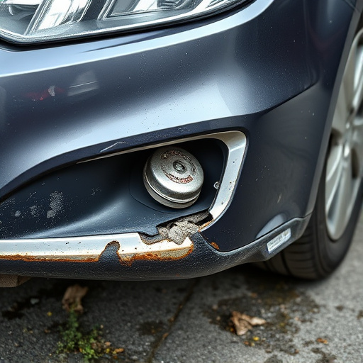 damaged car bumper
