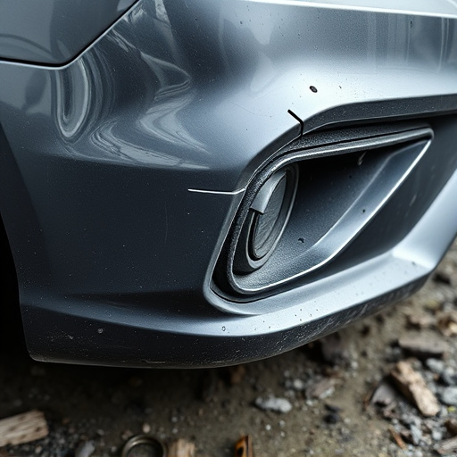damaged car bumper