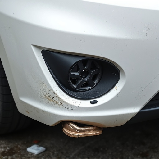 damaged car bumper