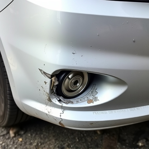 damaged car bumper