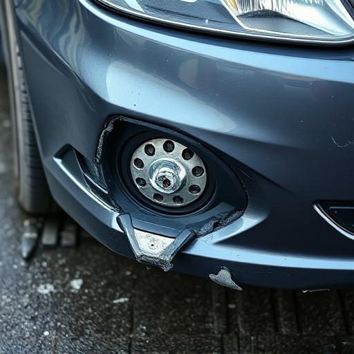damaged car bumper