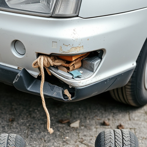 damaged car bumper