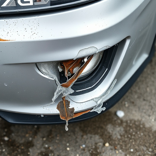 damaged car bumper