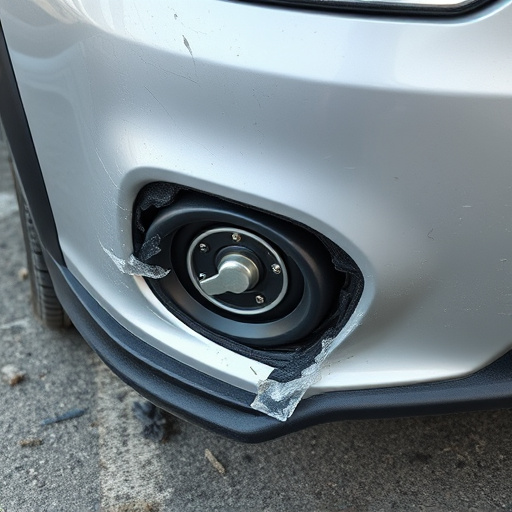damaged car bumper