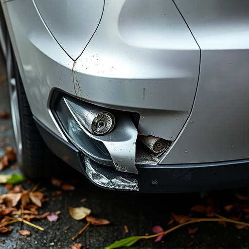 damaged car bumper