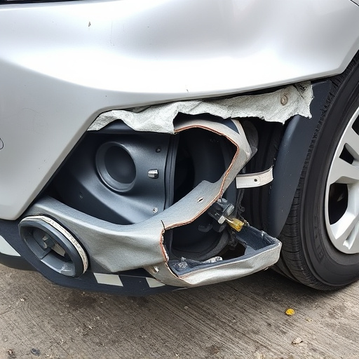 damaged car bumper
