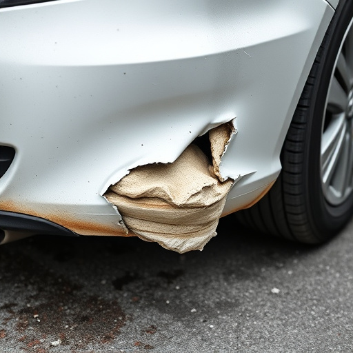 damaged car bumper