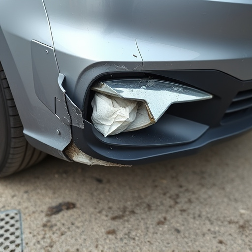 damaged car bumper