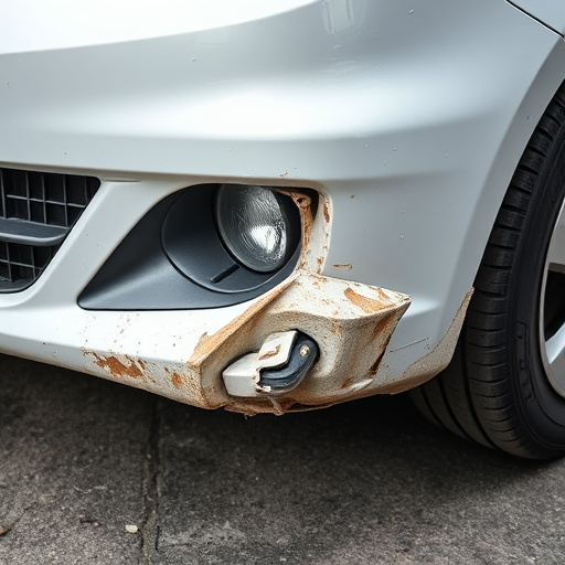 damaged car bumper