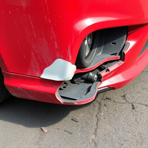 damaged car bumper