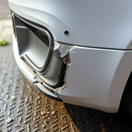 damaged car bumper