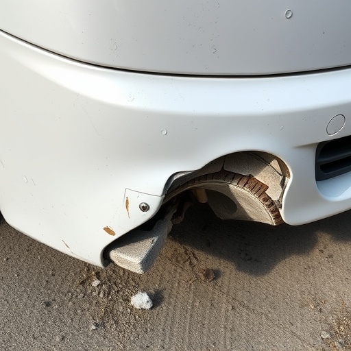 damaged car bumper