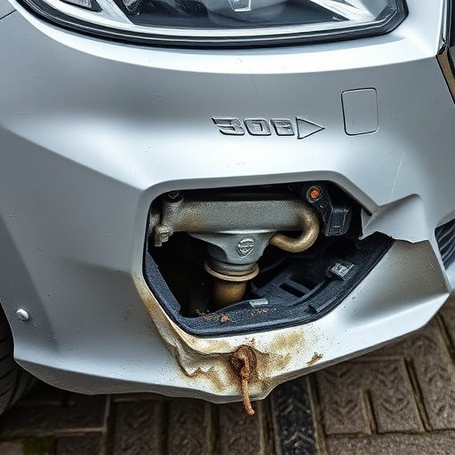 damaged car bumper