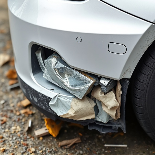 damaged car bumper