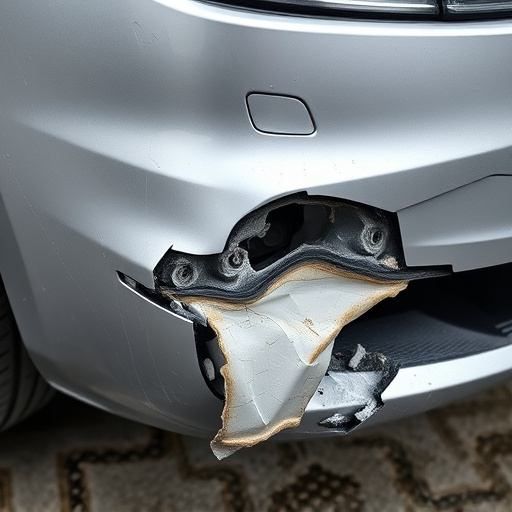damaged car bumper