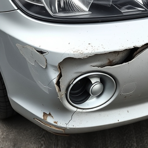 damaged car bumper
