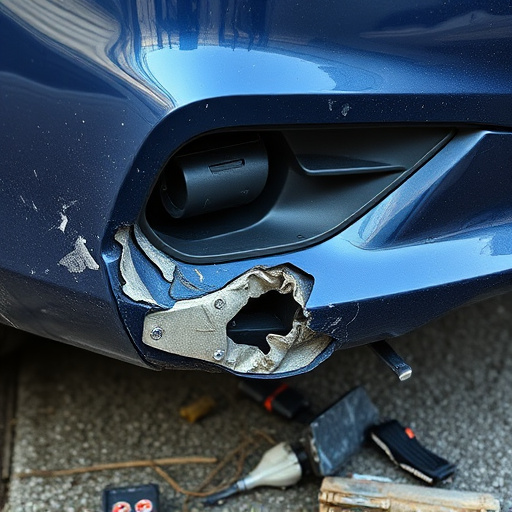 damaged car bumper