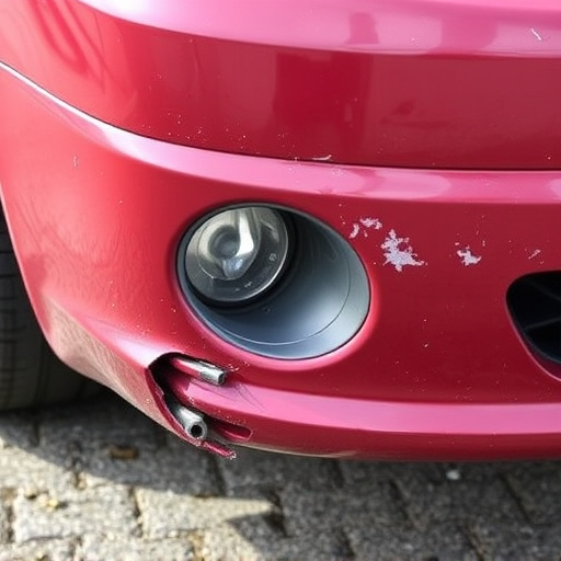damaged car bumper