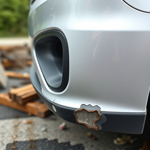 damaged car bumper
