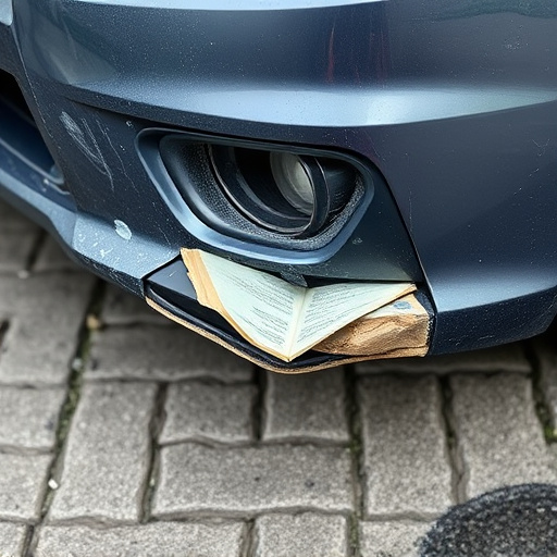 damaged car bumper