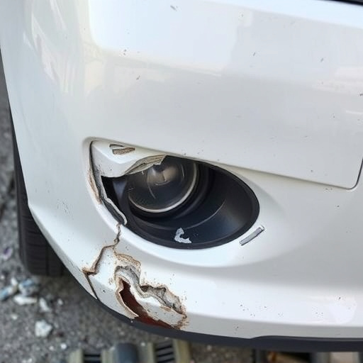 damaged car bumper
